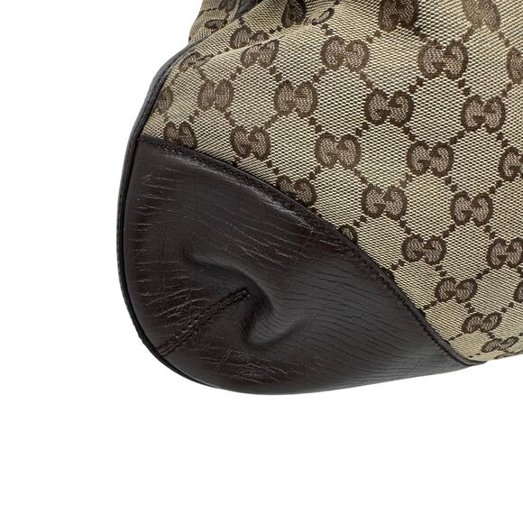 Gucci Jackie Horsebit Hobo Bag GG Canvas Monogram Brown Leather Vintage - Picture 11 of 15